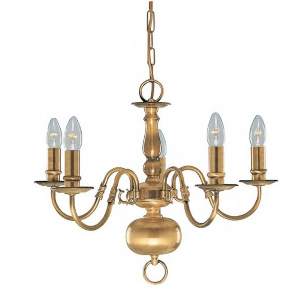 Searchlight Lighting Antique Brass Chandelier