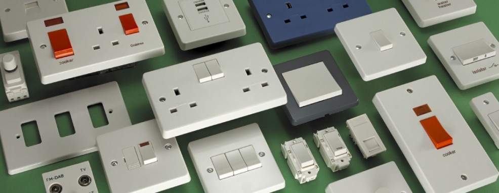 Switches, sockets, dimmers, light fittings